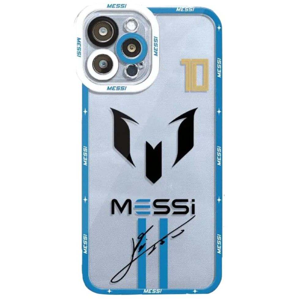 Ezb Lionel Messi Themed Iphone Phone Case | Flexible Shock Absorbant Cool Phone Cover | Messi Clear Case (Iphone 12 Pro) Blue 755926396217