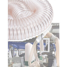 80mm PU Dust Collection Hose 2m Copper Wire Reinforced Clear Flexible Vacuum Hose for Workshop