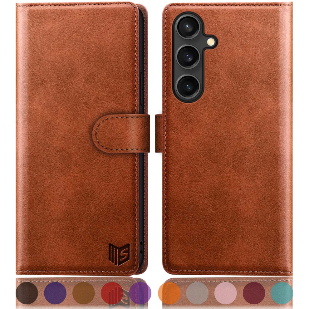 Suanpot Compatible With Samsung Galaxy S25 Case With [Rfid Blocking][Credit Card Holder],Pu Leather Flip Book Protective Cover Women Men For Samsung 702385266537