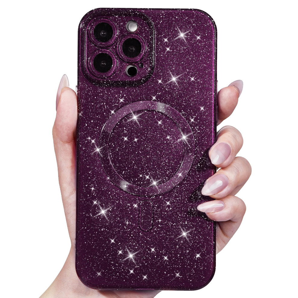Svanove Glitter Case For Iphone 15 Pro Phone Case Magnetic Compatible With Magsafe, Sparkle Bling Shiny Sparkly Cute Girly Design, Bright Trendy 715457462201