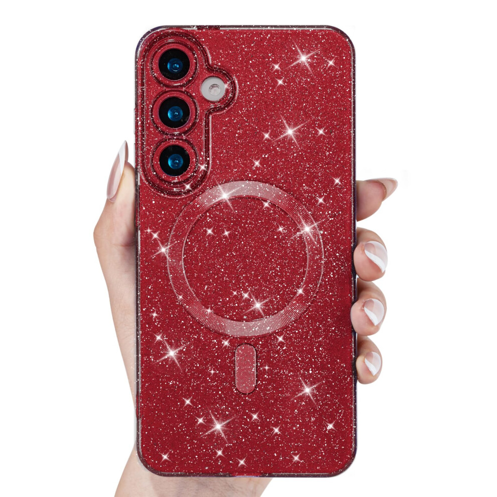Svanove Glitter Case For Samsung Galaxy S23 Phone Case Magnetic Compatible With Magsafe, Sparkly Bling Sparkle Girly Cute Cases For Women Girl, Bright 715457460818
