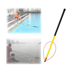 Fiberglass Telescopic Pool Rescue Pole 4.5m Yellow Lifeguard Adjustable Visibility Lightweight