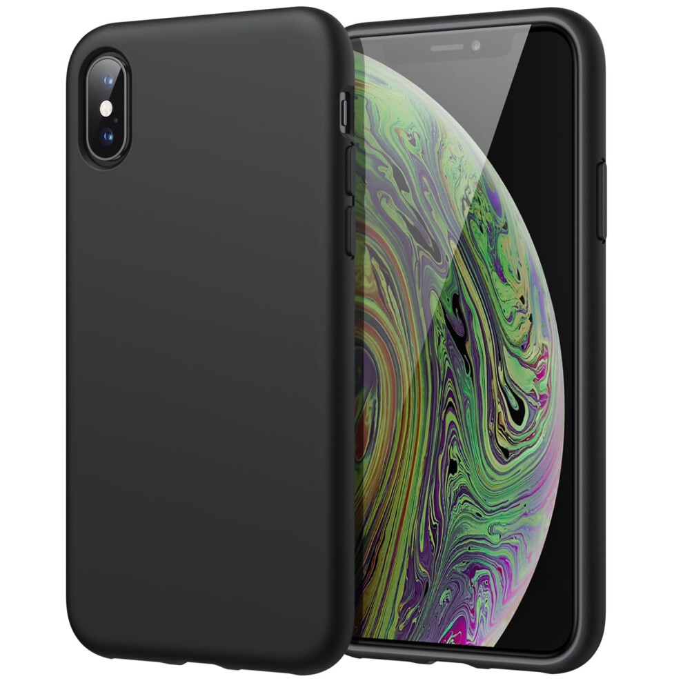 Jetech Silicone Case For Iphone Xs Max 6.5-Inch, Silky-Soft Touch Full-Body Protective Case, Shockproof Cover With Microfiber Lining (Black) Black 815000029834
