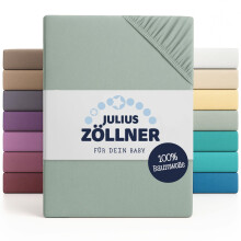 Julius Z?llner Jersey Fitted Sheet for Baby and Cot, 100% Jersey Cotton, Oeko-Tex Standard 100 Certified, Size: 60 x 120 cm / 70 x 140 cm, Pack of 1,