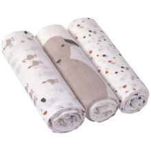 L?SSIG 1312001841 Baby Swaddling Cloth Muslin Muslin Cloth Bamboo Fibre and Cotton Eggshell Colour 360 g