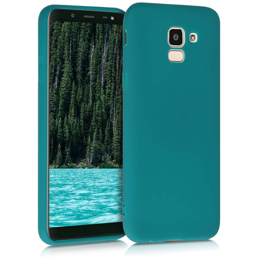 Kwmobile Case Compatible With Samsung Galaxy J6 Case - Soft Slim Protective Tpu Silicone Cover - Teal Matte Blue 4063004174166