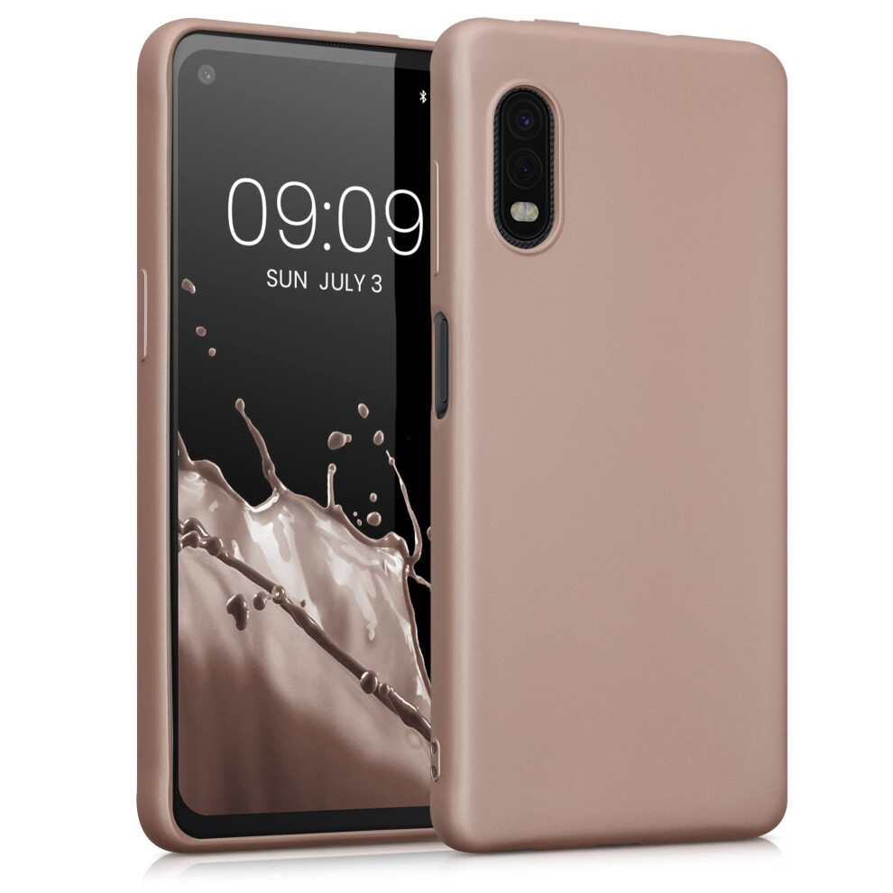 Kwmobile Case Compatible With Samsung Galaxy Xcover Pro Case - Soft Slim Metallic Tpu Silicone Cover - Metallic Rose Gold 4063004418741