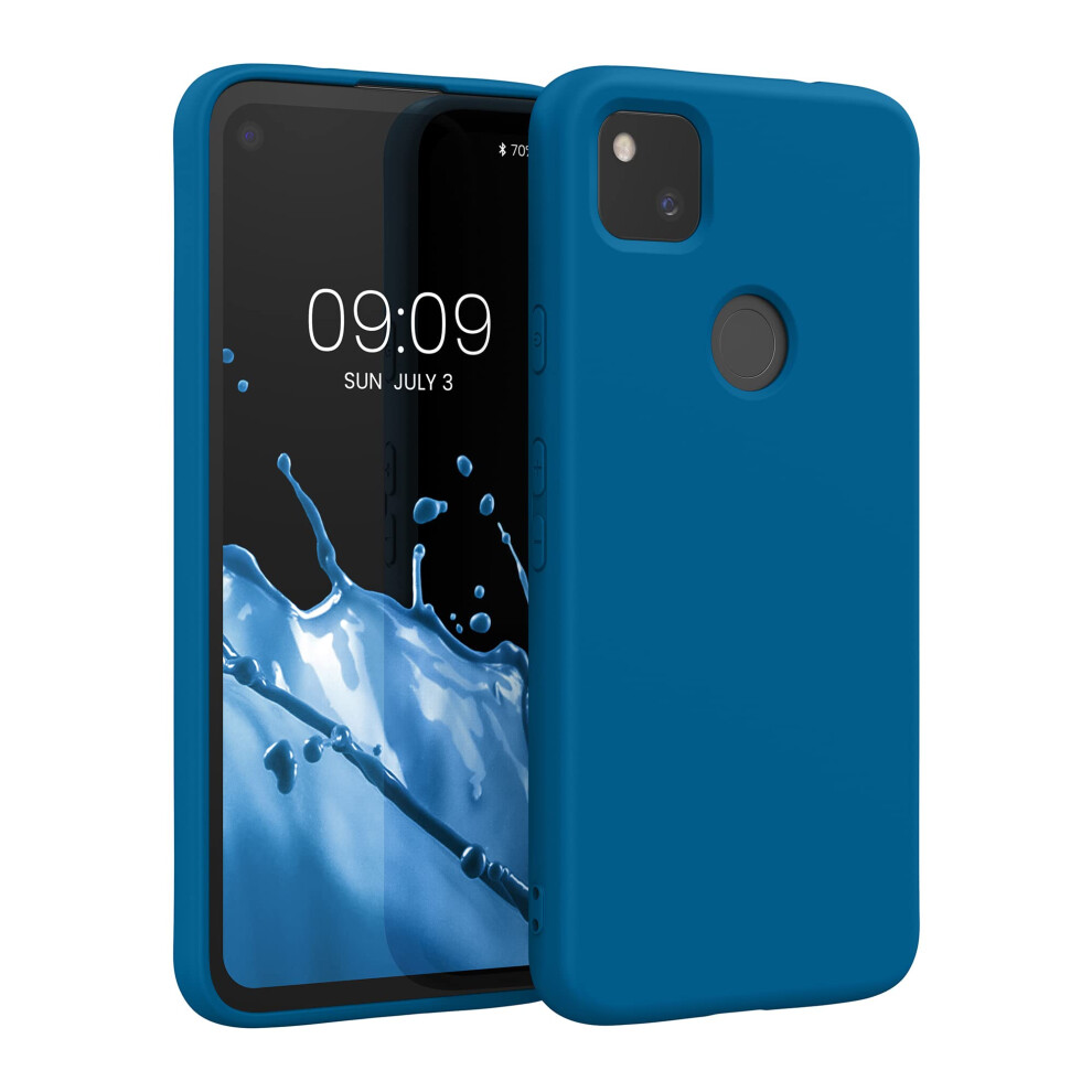 Kwmobile Case Compatible With Google Pixel 4A Case - Slim Protective Tpu Silicone Phone Cover - Reef Blue 4063004369746