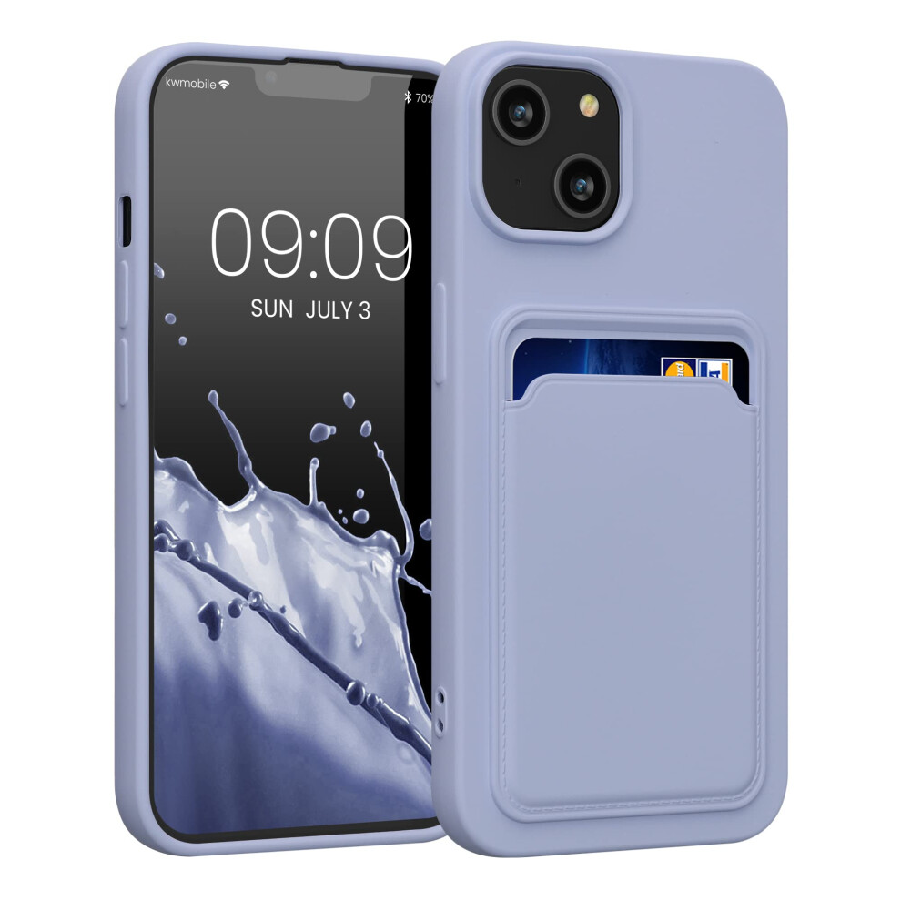Kwmobile Case Compatible With Apple Iphone 14 Case - Tpu Phone Cover With Credit Card Holder - Lavender Purple 4063004491720
