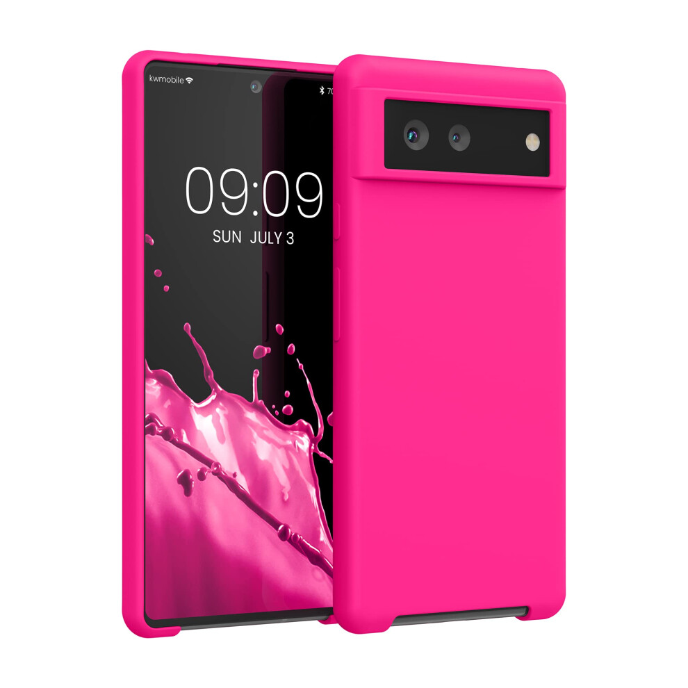 Kwmobile Case Compatible With Google Pixel 6 Case - Tpu Silicone Phone Cover With Soft Finish - Neon Pink 4255620308951