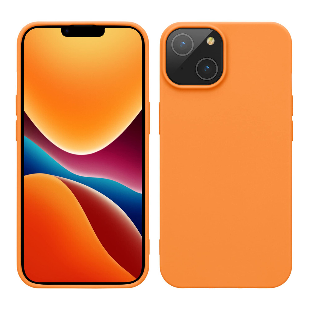 Kwmobile Case For Iphone 14 Case - Soft Slim Tpu Silicone Phone Cover - Wireless Charger Friendly - Fruity Orange 4063004491669