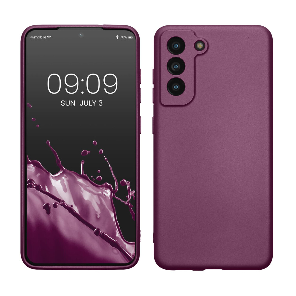 Kwmobile Case Compatible With Samsung Galaxy S21 Fe Case - Soft Slim Metallic Tpu Silicone Cover - Metallic Lavender Purple 4255620322711