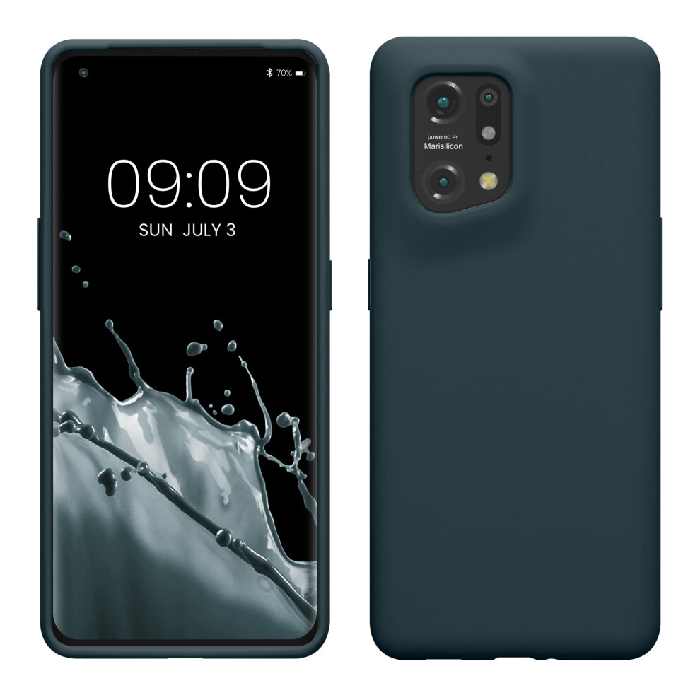 Kwmobile Case Compatible With Oppo Find X5 (5G) Case - Tpu Silicone Phone Cover With Soft Finish - Slate Dark 4255620324463