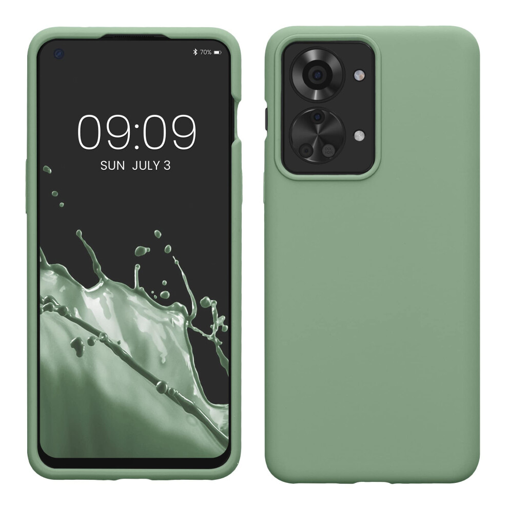 Kwmobile Case Compatible With Oneplus Nord 2T 5G Case - Tpu Silicone Phone Cover With Soft Finish - Pottery Green 4255653410096