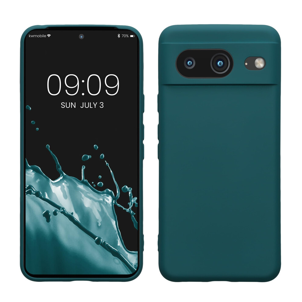 Kwmobile Case Compatible With Google Pixel 8 Case - Protective Slim Tpu Cover With Soft Matte Finish - Teal Matte Blue 4067668047538