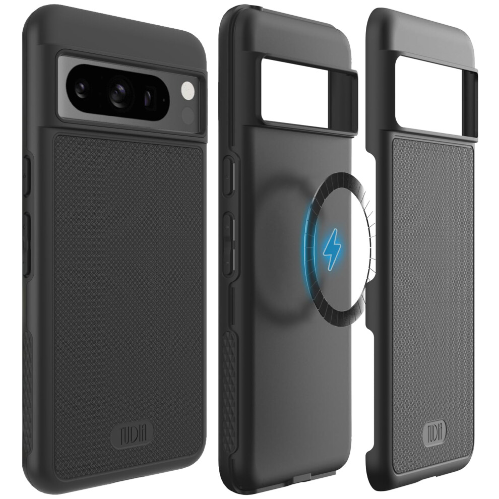Tudia Mergegrip Designed For Google Pixel 8 Pro Case 2023, [Magsafe Compatible] Military Grade Slim Dual Layer Raised Edge Non-Slip Phone Case (Matte 810067946292
