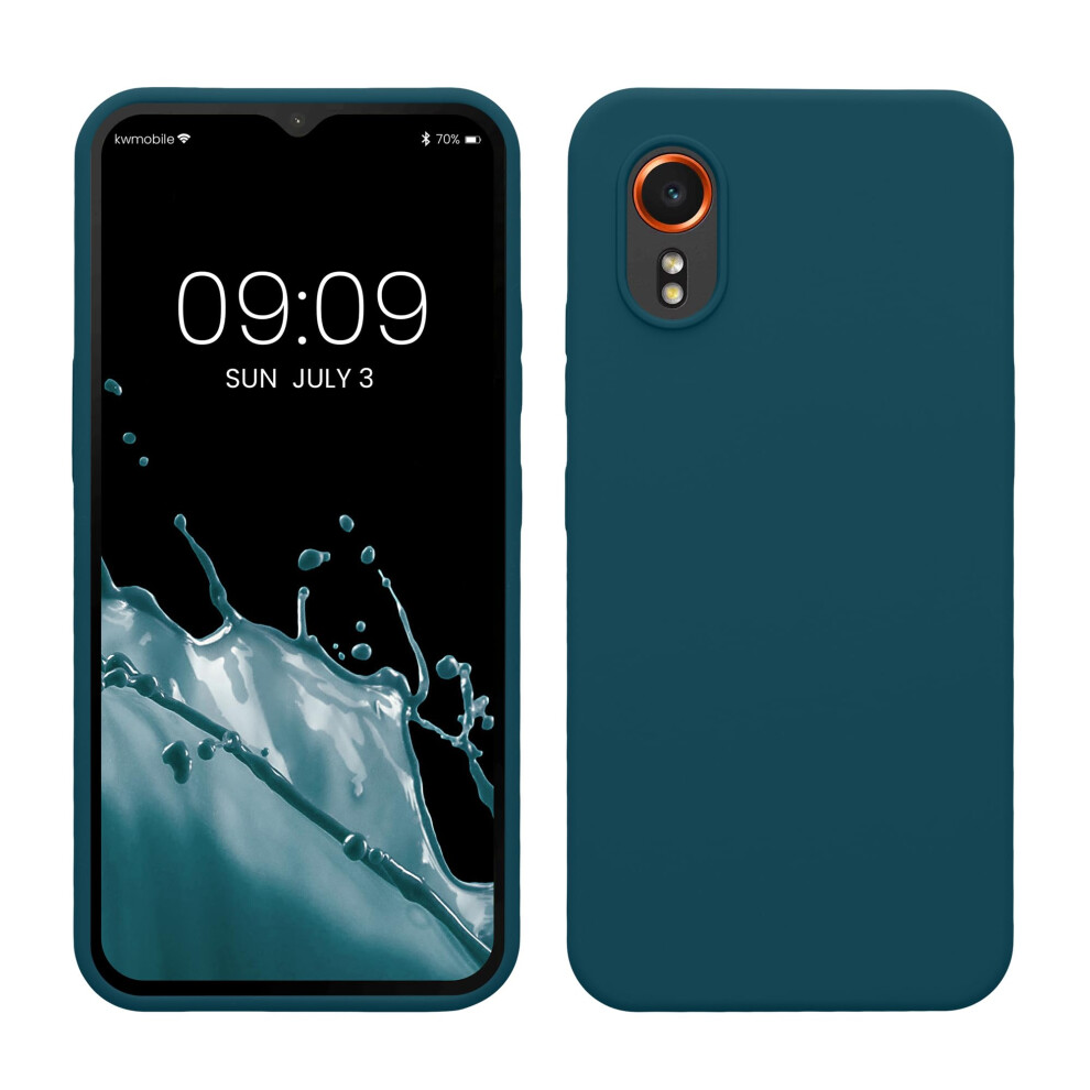 Kwmobile Case Compatible With Samsung Galaxy Xcover7 Case - Tpu Silicone Phone Cover With Soft Finish - Teal Matte Blue 4067668132197