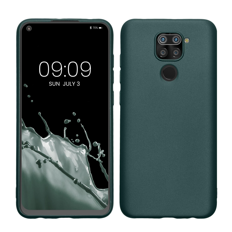 Kwmobile Case Compatible With Xiaomi Redmi Note 9 Case - Soft Slim Metallic Tpu Silicone Cover - Metallic Teal Blue 4067668163122