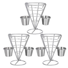 3Stk Französische Pommes Frites Ständer Aus Eisen, Silber, Vielseitig