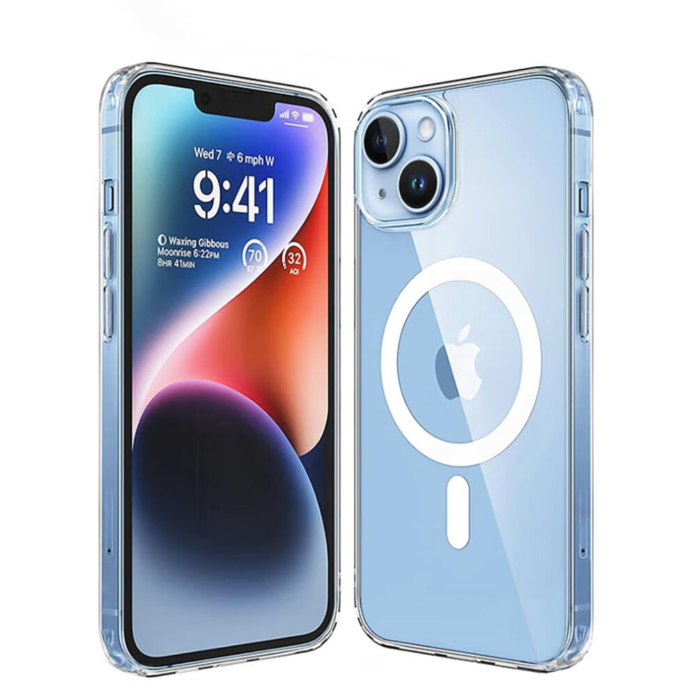Teopha Magnetic Clear Case For Iphone 13/14 (6.1-Inch) Compatible With Magsafe, Shockproof Anti-Scratch Phone Bumper Cover For Iphone 13/14 - Clear 783970969095