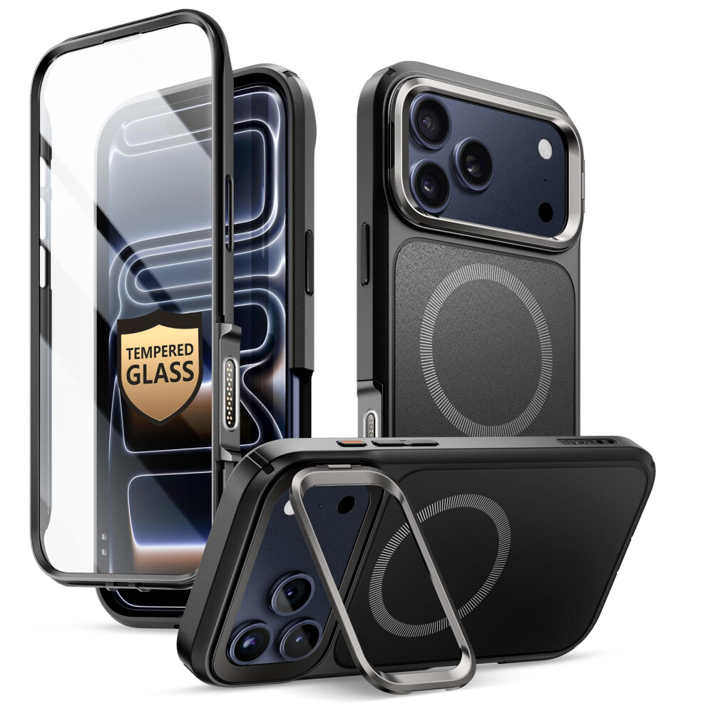 Photos - Case i-Blason Ares for iPhone 17 Pro Max  with Stand [MagSafe Compatible]  [Camera Control B [Tempered Glass Screen Protector]