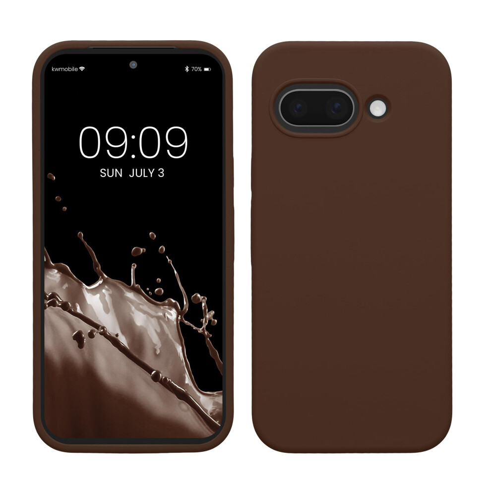 Kwmobile Case Compatible With Google Pixel 9A Case - Tpu Silicone Phone Cover With Soft Finish - Chocolate Brown 4067668206355