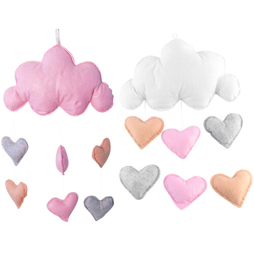 4Stk Hängedekor Pink Mit Herzen Für Wohnliche