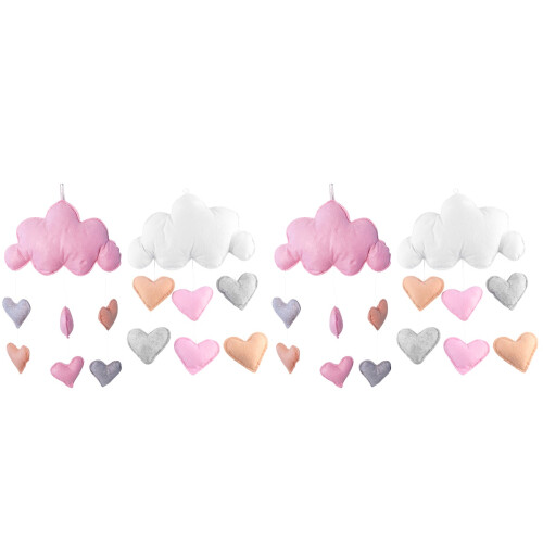 4Stk Hängedekor Pink Mit Herzen Für Wohnliche 1