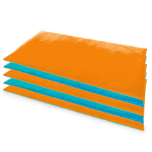 Sleeping Lionzzz Aqua/Orange Premium Sleep Mats & Storage Bag Inc, SET OF 5 Quality Sleeping Mattresses, 2oz Nylon Heavy Duty Storage Bag Baby Mat