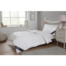 Littens 4.5 Tog Junior Cot Bed Size Goose Feather and Down Duvet Quilt & Pillow Bedding Bundle, 230TC 100% Cotton, Down Proof, Kids, Toddler (120cm x