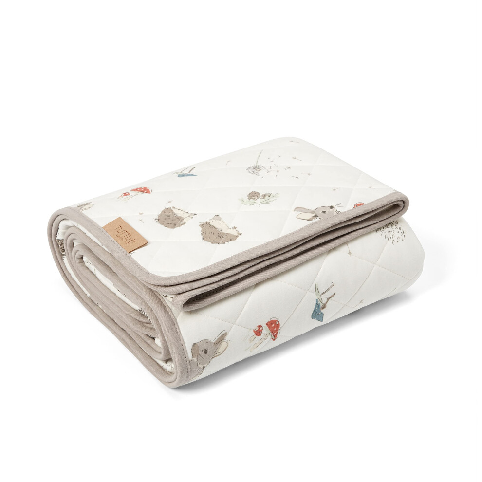 Cot/Cot Bed Coverlet | 120X100cm, Thermometer Included, Bamboo Cotton Tog | Cocoon Grey/White Tutti Bambini