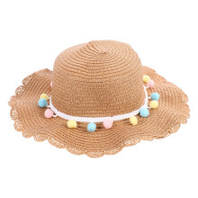Portable Colored Ball Children's Sun Hat Stylish and Comfortable