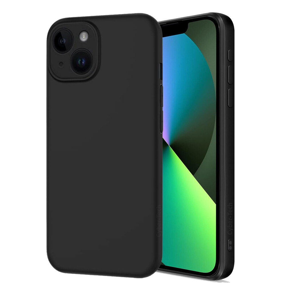 Cyber-Tech Shockproof Liquid Silicone Designed For Iphone 13 Case Gel Rubber Full Body Protection Anti-Shock Cover Case Drop Protection 6.1Inch- Black 5061012644250