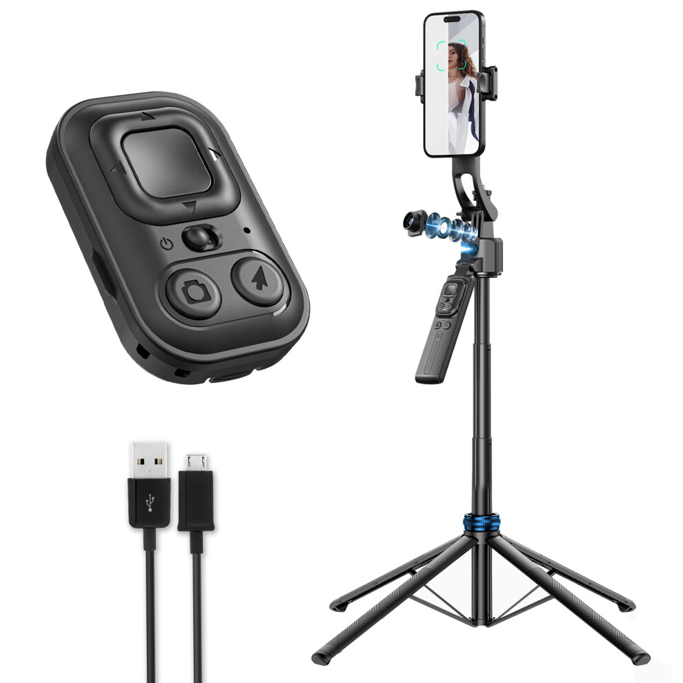 Ai Tracking Selfie Stick Tripod With 360 Gimbal Rotation, Gesture Control And Wireless Remote 9053599152408