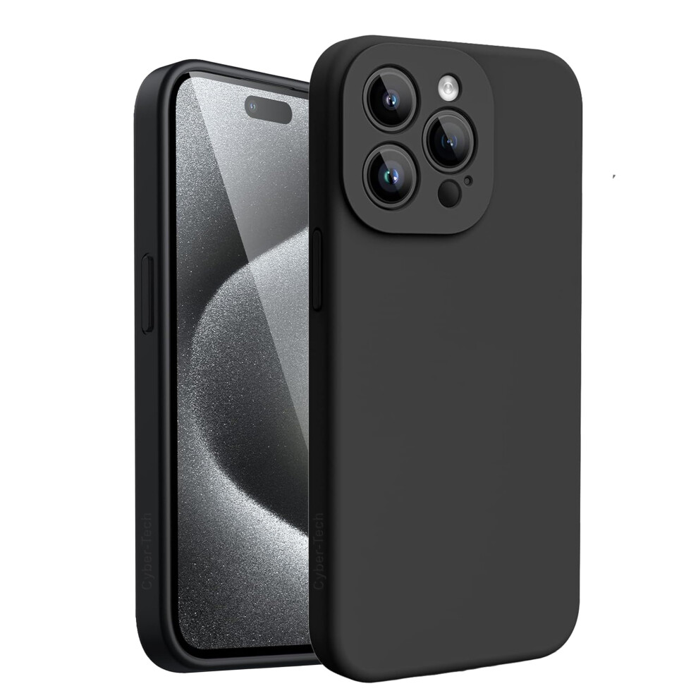 For Iphone 15 Pro Case 6.1 Inch, Liquid Silicone Gel Rubber Cover Shockproof Protective Matte Phone Case For Apple Iphone 15 Pro Black 5061012644359