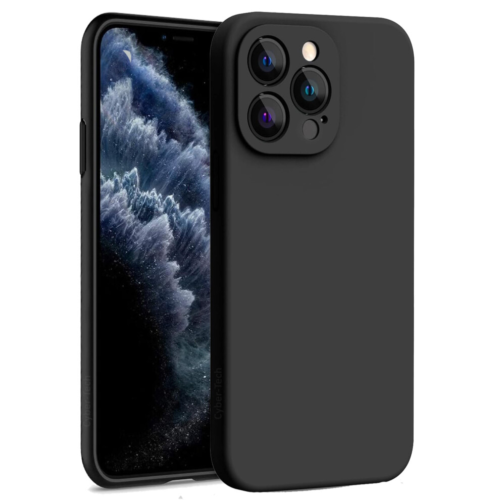 Cyber-Tech Silicone Case For Iphone 11 Pro 5.8-Inch, Silky-Soft Touch Protective Phone Case, Thin Fit Shockproof Cover With Microfiber Lining (Black) Black 5061012644199