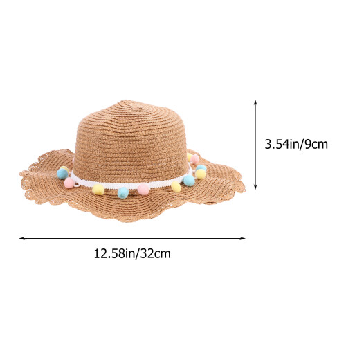 Portable Colored Ball Children's Sun Hat Stylish and Comfortable 2