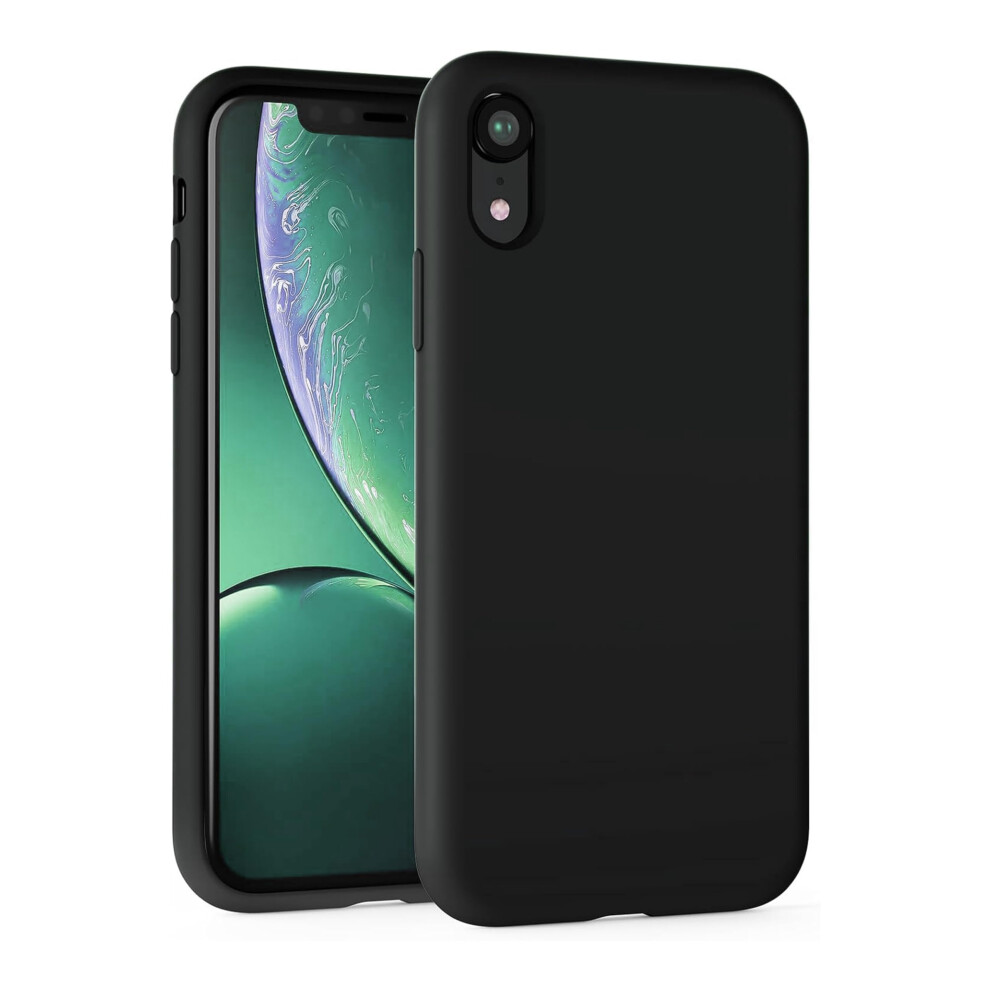 Cyber-Tech Silicone Case Compatible With Iphone Xr Case Soft Ultra Slim Protective Shockproof Liquid Silicone Phone Case, Anti-Scratch, 6.1" Black 5061012644168