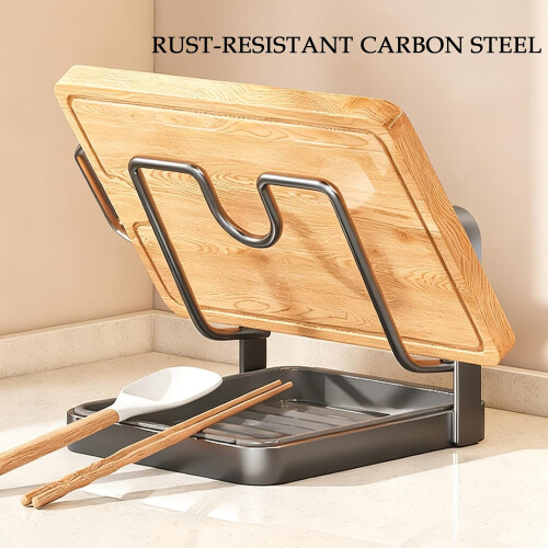 Pot Lid Organizer Rack with RustResistant DoubleLayer Design and Drip Tray for Kitchen Cabinet 1