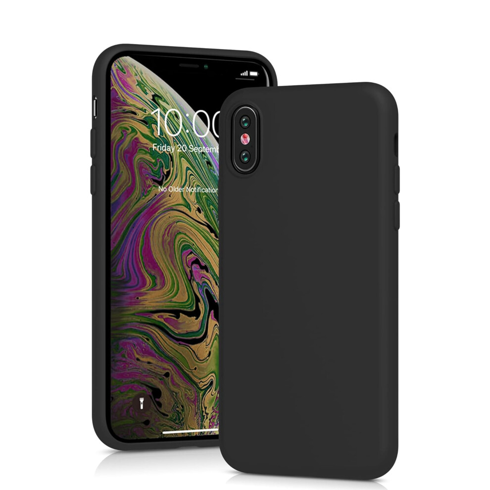Cyber-Tech Liquid Silicone Case For Iphone Xs, Slim Liquid Silicone Soft Gel Rubber Case Cover For Iphone Xs 5.8 Inch (Black) Black 5061012644151