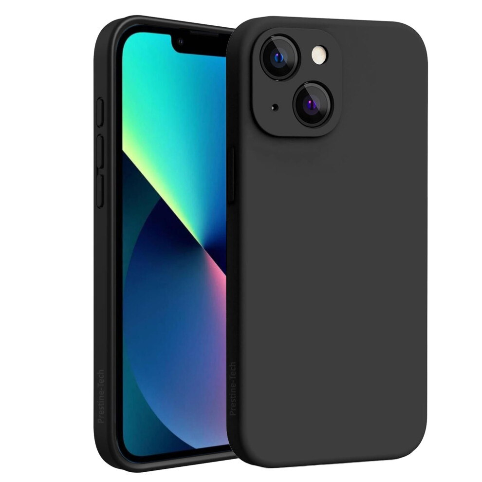 Pristine-Tech Silicone Case For Iphone 13 6.1-Inch, Silky-Soft Touch Full Protective Case, Shockproof Cover With Microfiber Lining (Black) Black 5060952298271