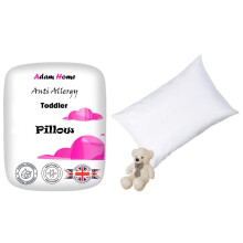 Adam Home Toddlers Cot Bed Pillow 100% Cotton Anti-Allergy Lightweight Sleeping Pillow for Children Kids, Newborn, Babies Hypoallergenic and Machine
