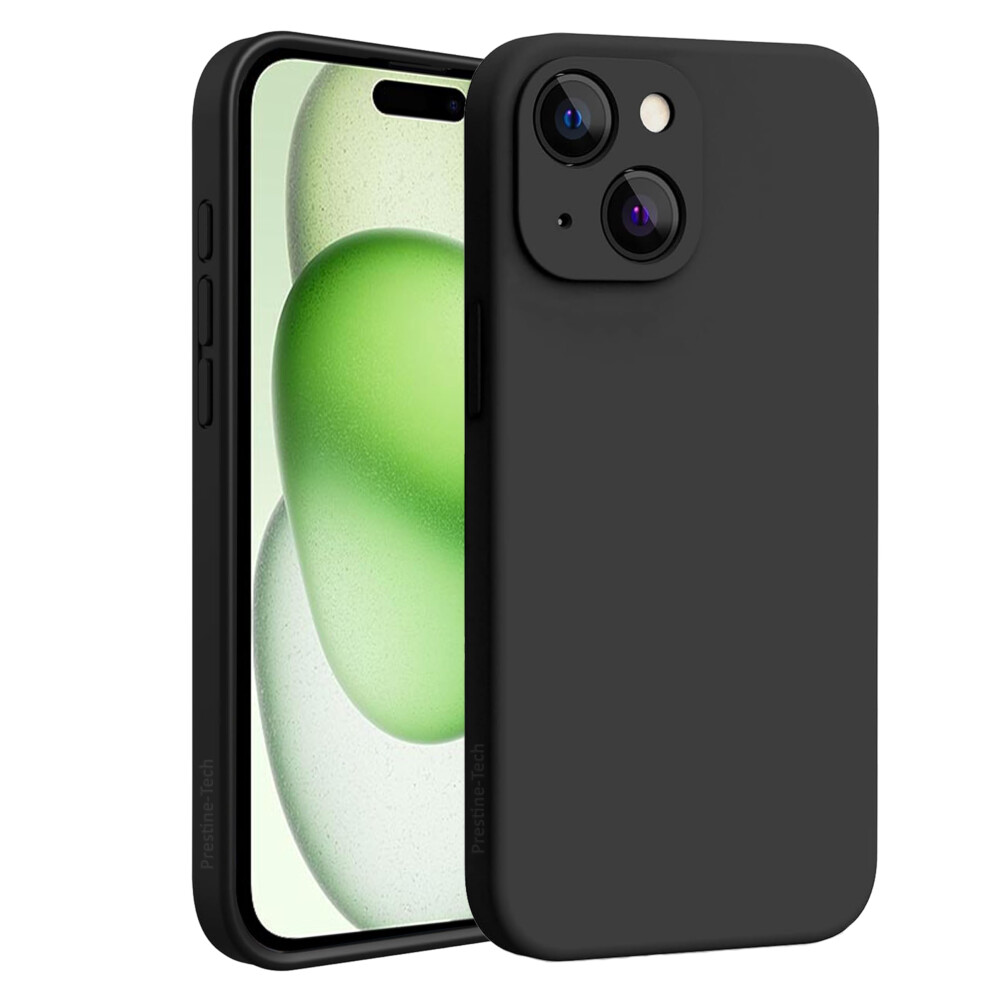 Pristine-Tech Silicone Case For Iphone 15 Case, Soft Ultra Slim Protective Shockproof Liquid Silicone Phone Case, Anti-Scratch Microfiber Lining- Black 5060952298356