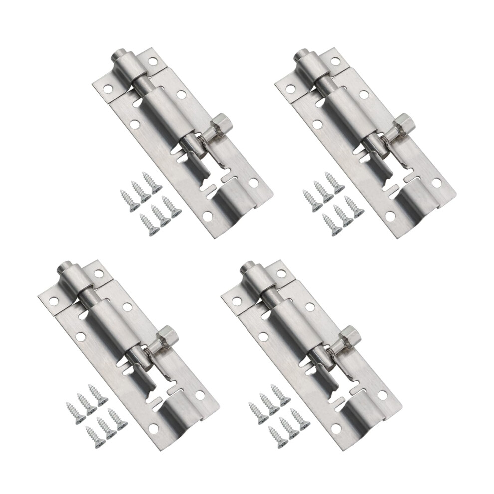 4Pcs Stainless Steel Door Bolt 60Mm Antitheft Sliding Lock With Screws For Home Security 9044945407129