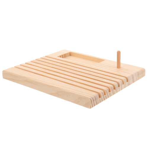 4Pcs Compact Wooden Sewing Thread Holder Light Yellow for Craft Use 2