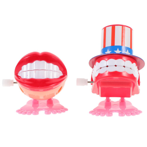 2Pcs Wind Up Teeth Toys for Kids Cheer