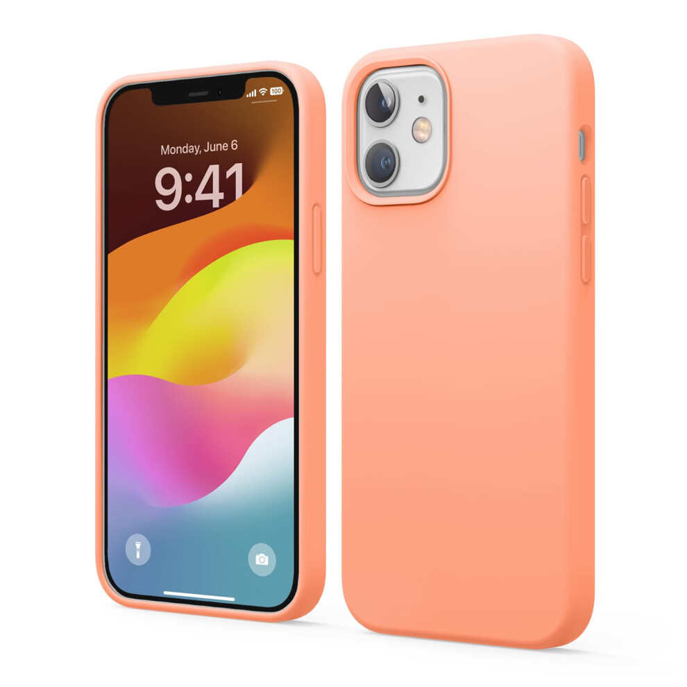 Elago Premium Silicone Case For Iphone 12 & 12 Pro (6.1"), Full Body Protection : 3 Layer Shockproof Cover (Orange) Orange 8809667653343