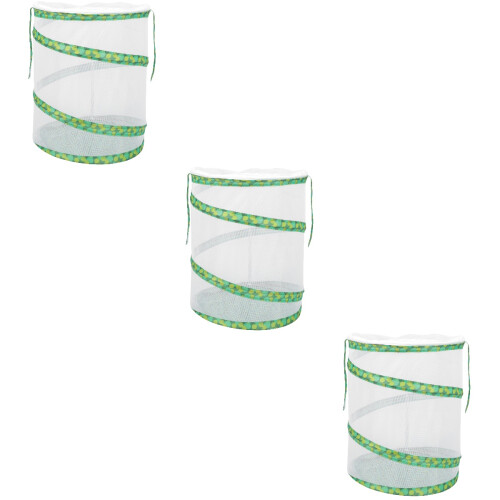 3Pcs Portable Green Mesh Insect Breeding Cage Foldable Viewing Box 1