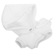 2Pcs White Fabric Doll Hoodie Soft Tiny Cute Doll Accessory