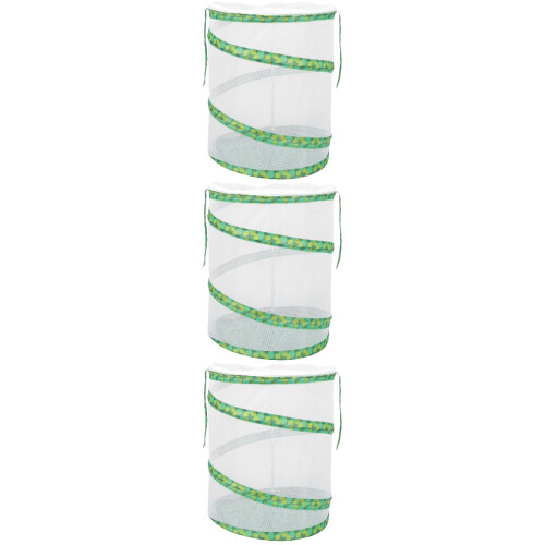 3Pcs Portable Green Mesh Insect Breeding Cage Foldable Viewing Box 2